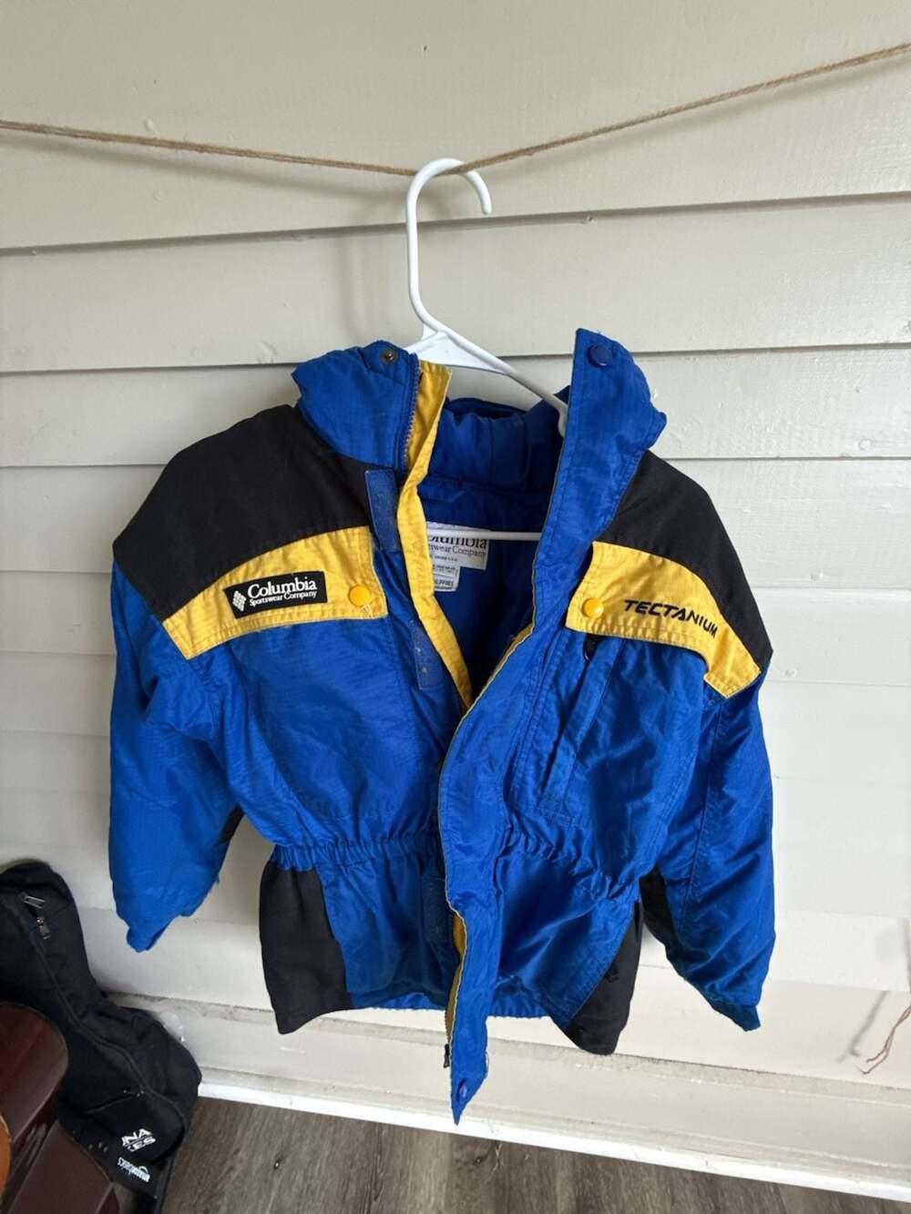 Vintage 1990s Columbia Tectanium Youth Ski Jacket Blue Yellow Black Size 10/12
